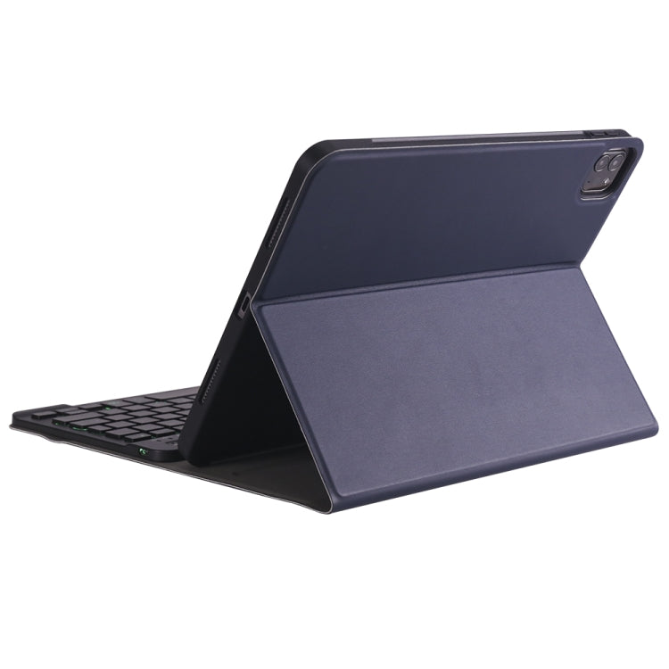A11BS Lambskin Texture Ultra-thin Bluetooth Keyboard Leather Case with Pen Holder & Backlight For iPad Air 5 2022 / Air 4 2020 10.9 & Pro 11 inch 2021 / 2020 / 2018(Blue) - Universal by PMC TechLife | Online Shopping South Africa | PMC TechLife