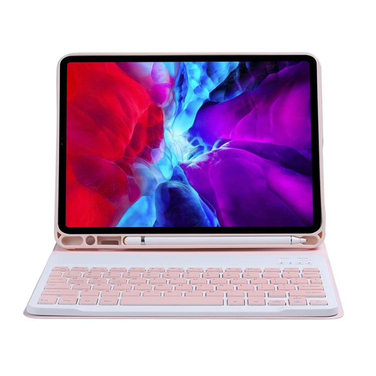 C-098B Candy Color Skin Feel Texture Bluetooth Keyboard Leather Case with Pen Holder For iPad Air 11 2024 / 2025 / Air 4 10.9 2020 / Air 5 10.9 2022 (Pink) - For iPad Air by PMC TechLife | Online Shopping South Africa | PMC TechLife | Buy Now Pay Later Mobicred