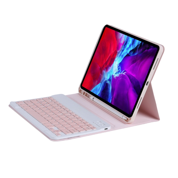 C-098B Candy Color Skin Feel Texture Bluetooth Keyboard Leather Case with Pen Holder For iPad Air 11 2024 / 2025 / Air 4 10.9 2020 / Air 5 10.9 2022 (Pink) - For iPad Air by PMC TechLife | Online Shopping South Africa | PMC TechLife | Buy Now Pay Later Mobicred