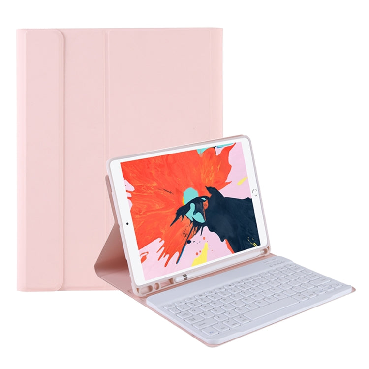 T098B Candy Color Skin Feel Texture Bluetooth Keyboard Leather Case with Pen Holder For iPad Air 11 2024 / 2025 / Air 4 10.9 2020 / Air 5 10.9 2022 (Pink) - For iPad Air by PMC TechLife | Online Shopping South Africa | PMC TechLife | Buy Now Pay Later Mobicred