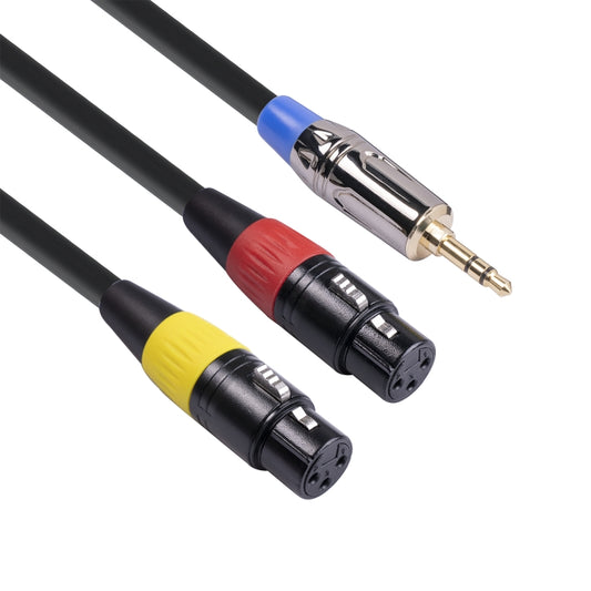 TC194BUXK107YR-30 3.5mm Male to Dual Canon Female Audio Cable - Aux Cable by PMC Jewellery | Online Shopping South Africa | PMC Jewellery | Buy Now Pay Later Mobicred