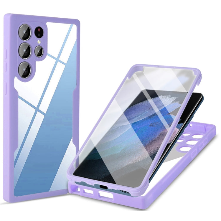 For Samsung Galaxy S22 Ultra 5G Acrylic + TPU 360 Degrees Full Coverage Shockproof Phone Case(Purple) - Galaxy S22 Ultra 5G Cases by PMC Jewellery | Online Shopping South Africa | PMC Jewellery