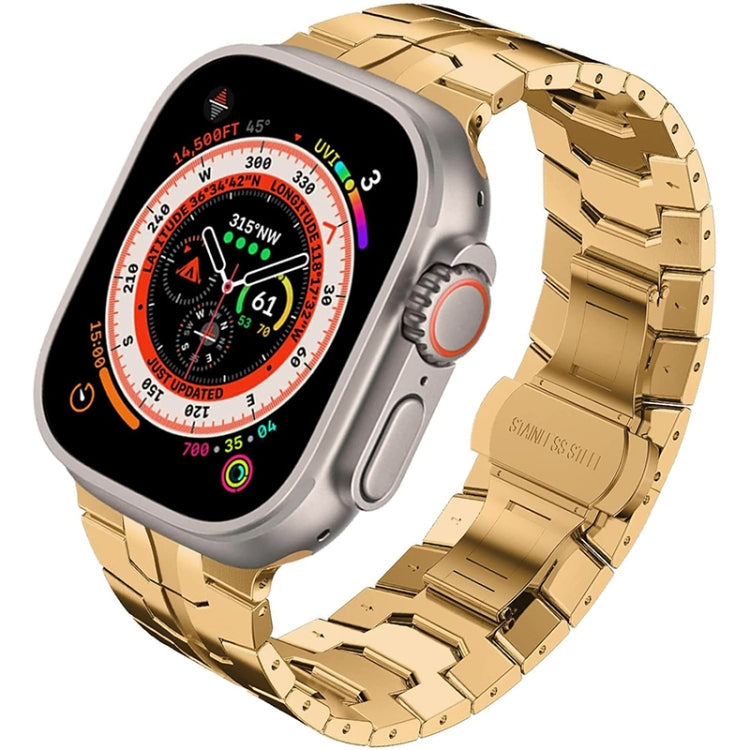 Steel Watch Band For Apple Watch Series 9&8&7 41mm / SE 3&SE 2&6&SE&5&4 40mm / 3&2&1 38mm(Rose Gold) - Watch Bands by PMC Jewellery | Online Shopping South Africa | PMC Jewellery