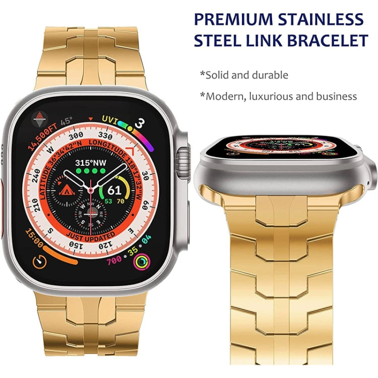 Steel Watch Band For Apple Watch Ultra 49mm&Watch Ultra 2 49mm / Series 9&8&7 45mm / SE 3&SE 2&6&SE&5&4 44mm / 3&2&1 42mm(Rose Gold) - Watch Bands by PMC Jewellery | Online Shopping South Africa | PMC Jewellery