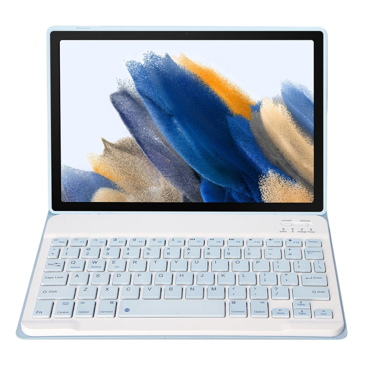 A08 Candy Color Ultra Thin Bluetooth Keyboard Leather Case For Samsung Galaxy Tab A8 10.5 2021 SM-X200 / SM-X205(White Ice) - Samsung Keyboard by PMC TechLife | Online Shopping South Africa | PMC TechLife