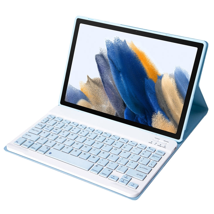 A08 Candy Color Ultra Thin Bluetooth Keyboard Leather Case For Samsung Galaxy Tab A8 10.5 2021 SM-X200 / SM-X205(White Ice) - Samsung Keyboard by PMC TechLife | Online Shopping South Africa | PMC TechLife
