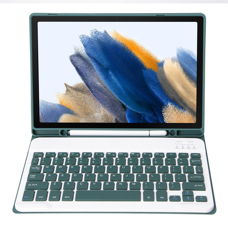 A08B Candy Color Bluetooth Keyboard Leather Case with Pen Slot For Samsung Galaxy Tab A8 10.5 2021 SM-X200 / SM-X205(Dark Green) - Samsung Keyboard by PMC TechLife | Online Shopping South Africa | PMC TechLife