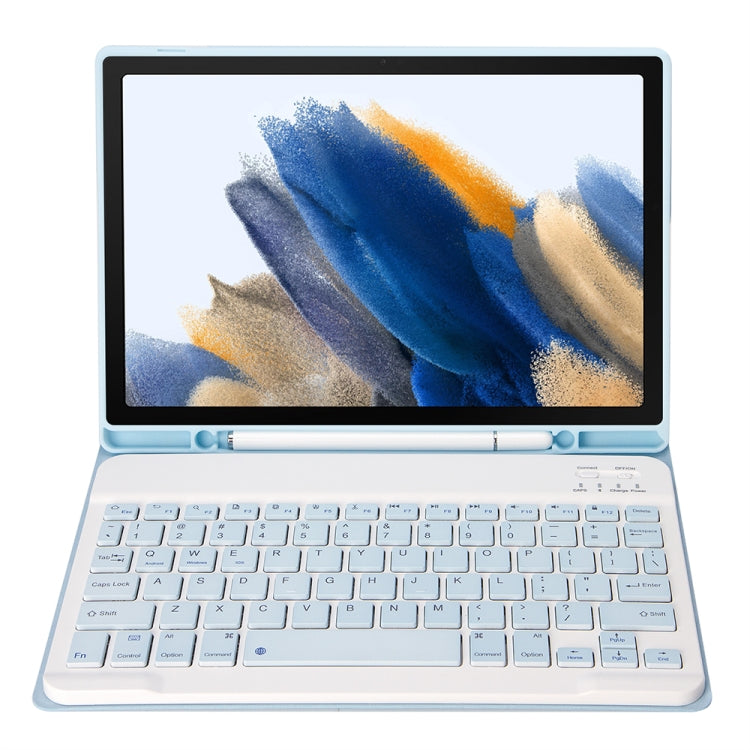 A08B Candy Color Bluetooth Keyboard Leather Case with Pen Slot For Samsung Galaxy Tab A8 10.5 2021 SM-X200 / SM-X205(White Ice) - Samsung Keyboard by PMC TechLife | Online Shopping South Africa | PMC TechLife