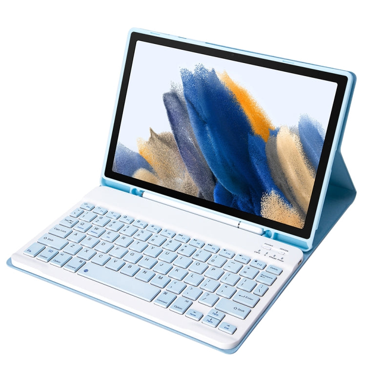 A08B Candy Color Bluetooth Keyboard Leather Case with Pen Slot For Samsung Galaxy Tab A8 10.5 2021 SM-X200 / SM-X205(White Ice) - Samsung Keyboard by PMC TechLife | Online Shopping South Africa | PMC TechLife