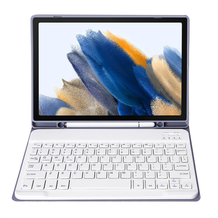A08B Candy Color Bluetooth Keyboard Leather Case with Pen Slot For Samsung Galaxy Tab A8 10.5 2021 SM-X200 / SM-X205(Purple) - Samsung Keyboard by PMC TechLife | Online Shopping South Africa | PMC TechLife