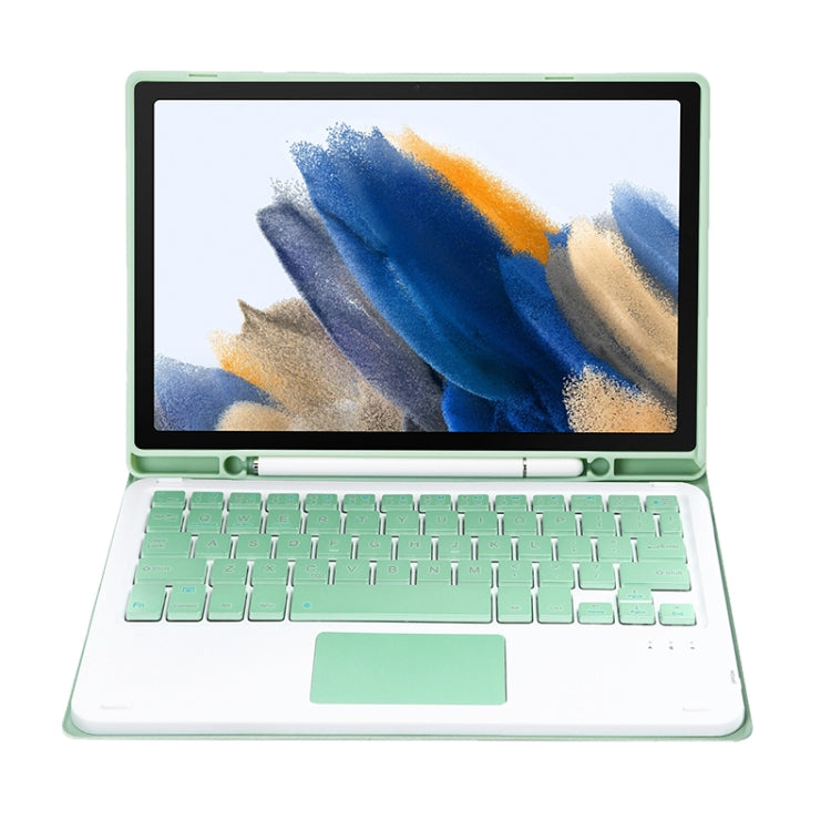 A08B-A Candy Color Bluetooth Keyboard Leather Case with Pen Slot & Touchpad For Samsung Galaxy Tab A8 2021 SM-X205 / SM-X200(Light Green) - Samsung Keyboard by PMC TechLife | Online Shopping South Africa | PMC TechLife