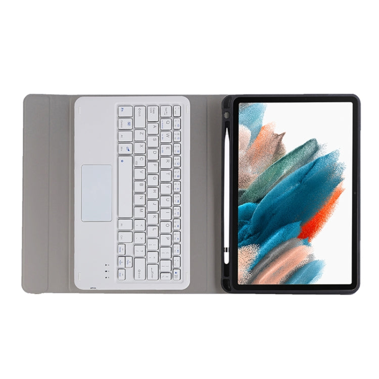 A08B-A Bluetooth Keyboard Leather Case with Pen Slot & Touchpad For Samsung Galaxy Tab A8 2021 SM-X205 / SM-X200(Gold) - Samsung Keyboard by PMC TechLife | Online Shopping South Africa | PMC TechLife
