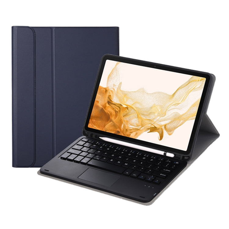 A700B-A Bluetooth Keyboard Leather Case with Pen Slot & Touchpad For Samsung Galaxy Tab S8 11 inch SM-X700 / SM-X706(Blue) - Samsung Keyboard by PMC TechLife | Online Shopping South Africa | PMC TechLife