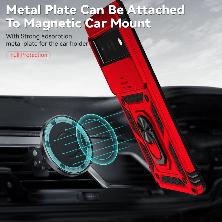 For Google Pixel 6 Pro Sliding Camshield Holder Phone Case(Red) - Google Cases by PMC TechLife | Online Shopping South Africa | PMC TechLife