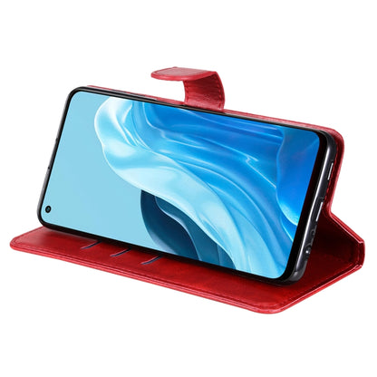 For OPPO Reno7 5G / Find X5 Lite International Version Fashion Calf Texture Zipper Horizontal Flip Leather Case(Red) - OPPO Cases by PMC Jewellery | Online Shopping South Africa | PMC Jewellery | Buy Now Pay Later Mobicred