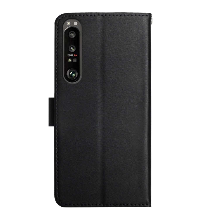 For Sony Xperia 1 IV Genuine Leather Fingerprint-proof Flip Phone Case(Black) - Sony Cases by PMC TechLife | Online Shopping South Africa | PMC TechLife | Buy Now Pay Later Mobicred
