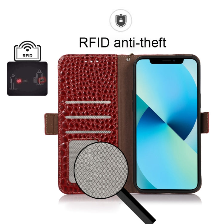 For Nokia C20 Plus Crocodile Top Layer Cowhide Leather Phone Case(Red) - Nokia Cases by PMC TechLife | Online Shopping South Africa | PMC TechLife | Buy Now Pay Later Mobicred