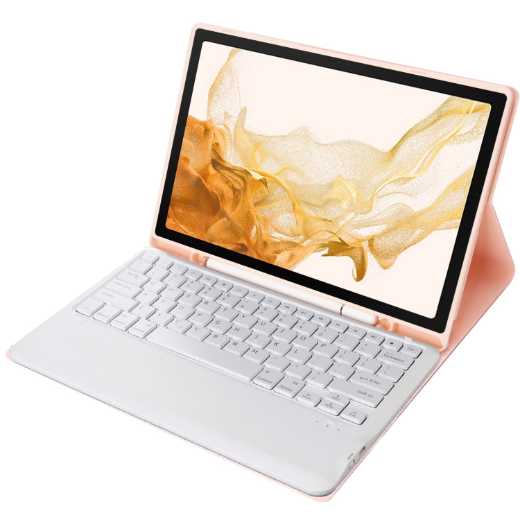A800B Candy Color Detachable Bluetooth Keyboard Case with Pen Slot for Samsung Galaxy Tab S8+  / S7+ / S7 FE(Pink) - Samsung Keyboard by PMC TechLife | Online Shopping South Africa | PMC TechLife