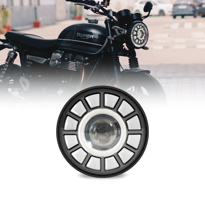 C0062 5.75 inch Square Double Angel Eyes Motorcycle Headlight - Headlights by PMC Jewellery | Online Shopping South Africa | PMC Jewellery