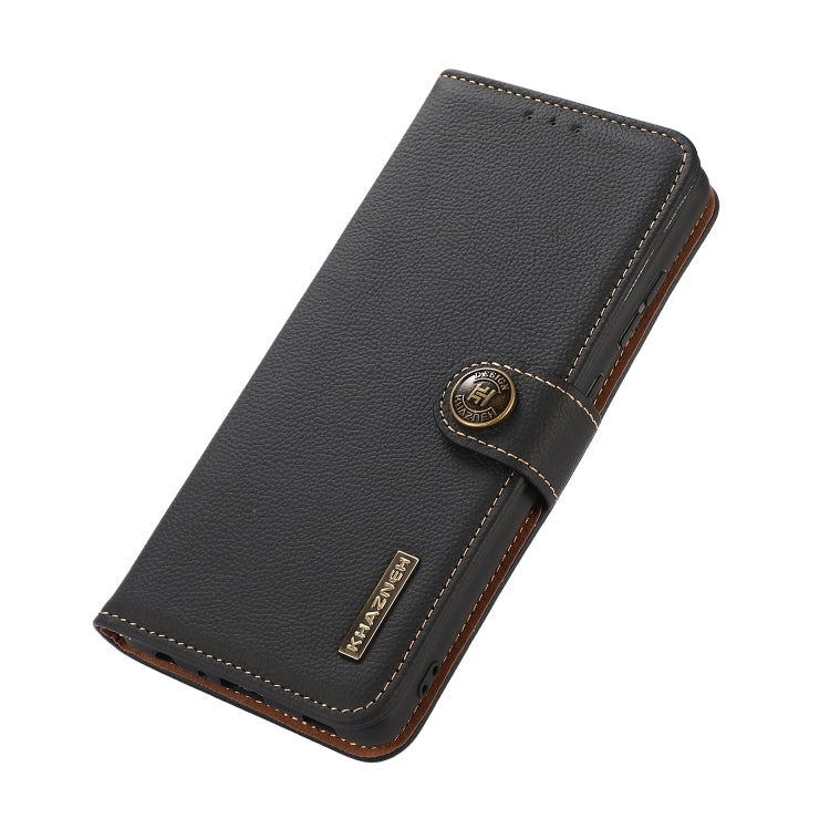 For Nokia X100 KHAZNEH Custer Genuine Leather RFID Phone Case(Black) - Nokia Cases by PMC TechLife | Online Shopping South Africa | PMC TechLife | Buy Now Pay Later Mobicred