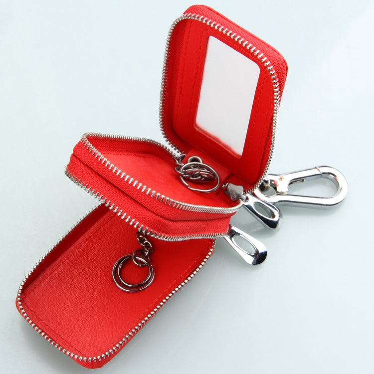 9075 Universal Crocodile Texture Genuine Leather Double Zipper Car Key Case(Blue) - Car Key Cases by PMC Jewellery | Online Shopping South Africa | PMC Jewellery | Buy Now Pay Later Mobicred
