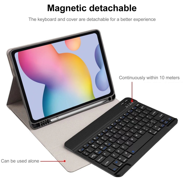 Square Cap Bluetooth Keyboard Leather Case with Pen Slot for Samsung Galaxy Tab S6 Lite(Light Blue) - Samsung Keyboard by PMC TechLife | Online Shopping South Africa | PMC TechLife