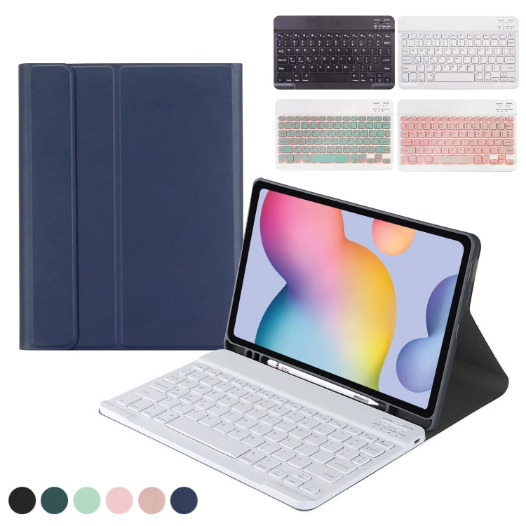 Square Cap Bluetooth Keyboard Leather Case with Pen Slot for Samsung Galaxy Tab S6 Lite(Light Blue) - Samsung Keyboard by PMC TechLife | Online Shopping South Africa | PMC TechLife