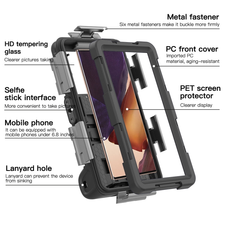 RedPepper 2nd Generation Diving Waterproof Protective Case, Waterproof depth: 15m(Black + Orange) - free shipping - PMC Jewellery - Order now!