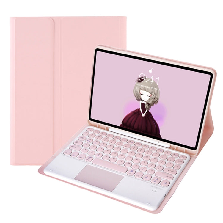 YA610B-A Candy Color Skin Feel Texture Round Keycap Bluetooth Keyboard Leather Case with Touchpad For Samsung Galaxy Tab S6 Lite 10.4 inch SM-P610 / SM-P615(Pink) - Samsung Keyboard by PMC TechLife | Online Shopping South Africa | PMC TechLife | Buy Now Pay Later Mobicred