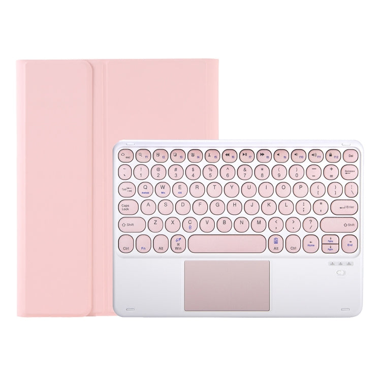 YA610B-A Candy Color Skin Feel Texture Round Keycap Bluetooth Keyboard Leather Case with Touchpad For Samsung Galaxy Tab S6 Lite 10.4 inch SM-P610 / SM-P615(Pink) - Samsung Keyboard by PMC TechLife | Online Shopping South Africa | PMC TechLife | Buy Now Pay Later Mobicred