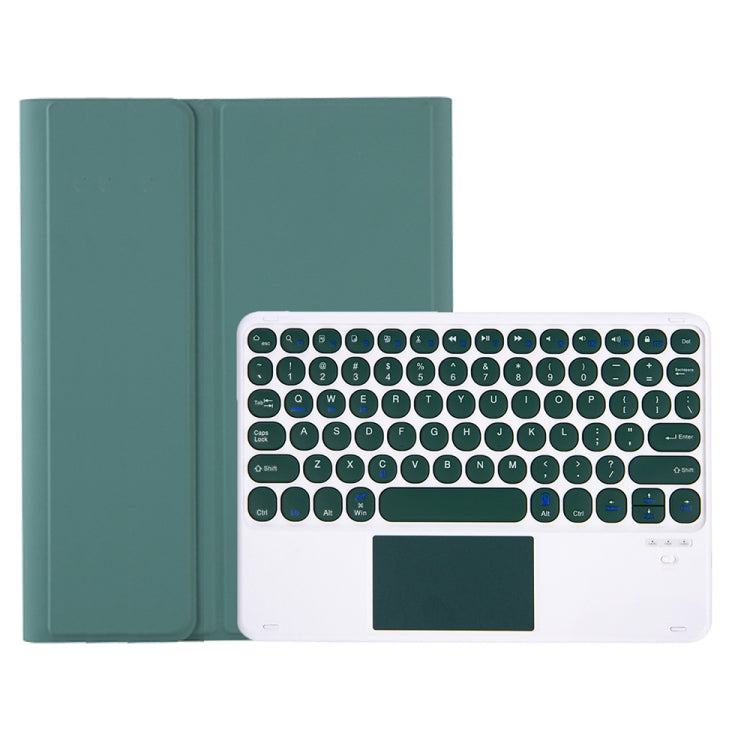 YA610B-A Candy Color Skin Feel Texture Round Keycap Bluetooth Keyboard Leather Case with Touchpad For Samsung Galaxy Tab S6 Lite 10.4 inch SM-P610 / SM-P615(Dark Green) - Samsung Keyboard by PMC TechLife | Online Shopping South Africa | PMC TechLife | Buy Now Pay Later Mobicred