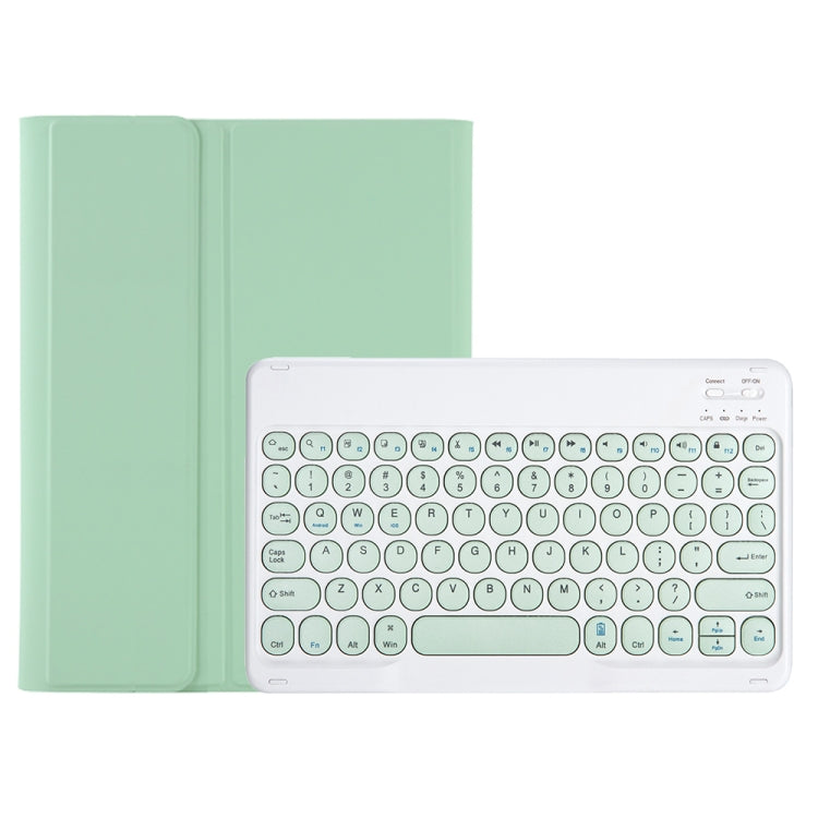 YA08B Candy Color Skin Feel Texture Round Keycap Bluetooth Keyboard Leather Case For Samsung Galaxy Tab A8 10.5 2021 SM-X200 / SM-X205(Light Green) - Samsung Keyboard by PMC TechLife | Online Shopping South Africa | PMC TechLife