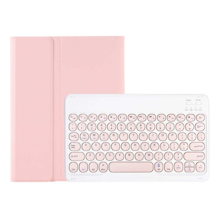 YA700B Candy Color Skin Feel Texture Round Keycap Bluetooth Keyboard Leather Case For Samsung Galaxy Tab S8 11 inch SM-X700 / SM-X706 & S7 11 inch SM-X700 / SM-T875(Pink) - Samsung Keyboard by PMC TechLife | Online Shopping South Africa | PMC TechLife
