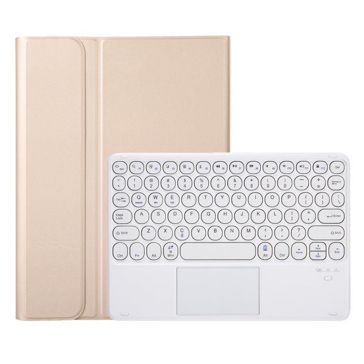 YA610B-A  Lambskin Texture Voltage Round Keycap Bluetooth Keyboard Leather Case with Touchpad For Samsung Galaxy Tab S6 Lite 10.4 inch SM-P610 / SM-P615(Gold) - Samsung Keyboard by PMC TechLife | Online Shopping South Africa | PMC TechLife