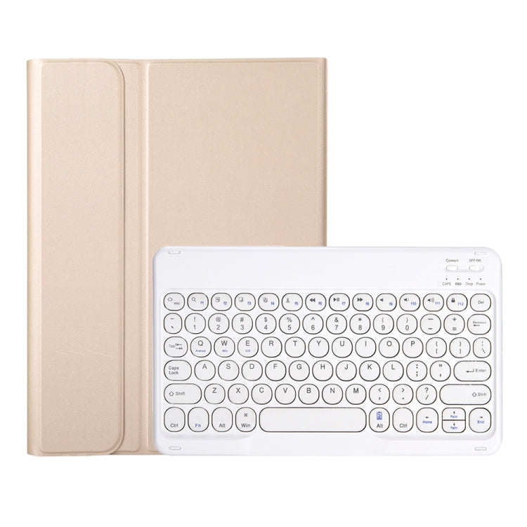 YA700B Lambskin Texture Voltage Round Keycap Bluetooth Keyboard Leather Case For Samsung Galaxy Tab S8 11 inch SM-X700 / SM-X706 & S7 11 inch SM-X700 / SM-T875(Gold) - Samsung Keyboard by PMC TechLife | Online Shopping South Africa | PMC TechLife