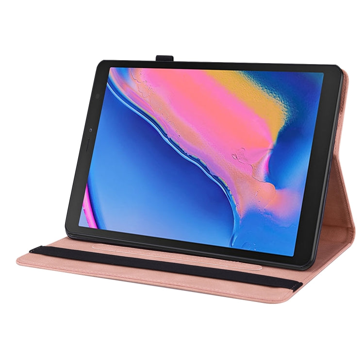 For Samsung Tab A 8.0 2019 T290/T295/T297 Butterfly Flower Embossed Leather Tablet Case(Rose Gold) - Other Galaxy Tab PC by PMC TechLife | Online Shopping South Africa | PMC TechLife