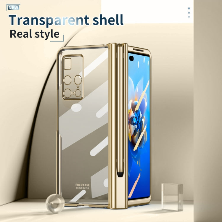 For Huawei Mate X2 Electroplating Hinge Phone Case with Stylus(Gold) - Huawei Cases by PMC TechLife | Online Shopping South Africa | PMC TechLife | Buy Now Pay Later Mobicred