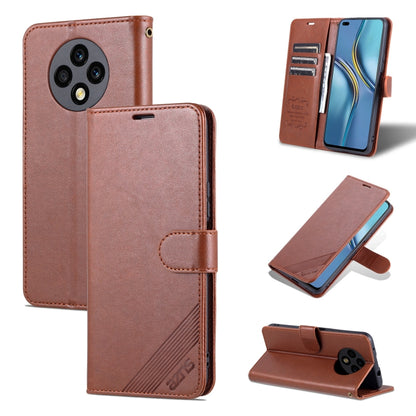 For U-Magic Enjoy 50 Plus AZNS Sheepskin Texture Flip Leather Phone Case(Brown) - More Brand by AZNS | Online Shopping South Africa | PMC Jewellery | Buy Now Pay Later Mobicred