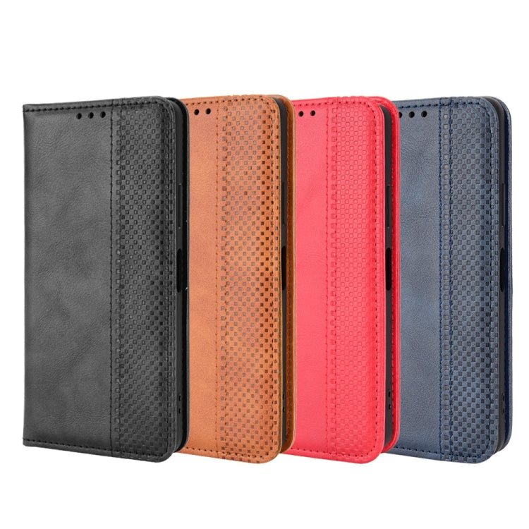 For Blackview A55 Pro Magnetic Buckle Retro Texture Leather Phone Case(Red) - More Brand by PMC TechLife | Online Shopping South Africa | PMC TechLife | Buy Now Pay Later Mobicred