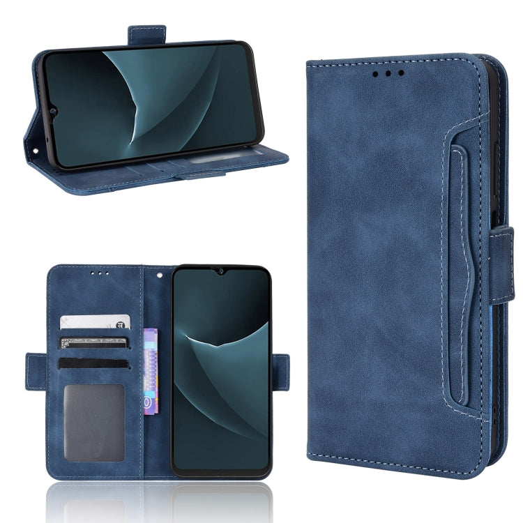 For Blackview A95 Skin Feel Calf Texture Card Slots Leather Phone Case(Blue) - More Brand by PMC TechLife | Online Shopping South Africa | PMC TechLife | Buy Now Pay Later Mobicred