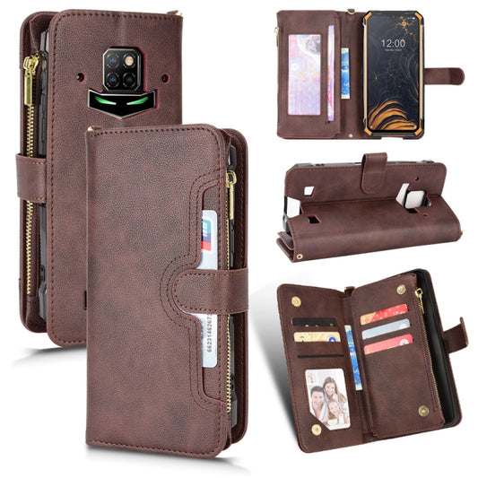 For Doogee S88 Pro / S88 Plus Litchi Texture Zipper Leather Phone Case(Brown) - Doogee Cases by PMC Jewellery | Online Shopping South Africa | PMC Jewellery | Buy Now Pay Later Mobicred