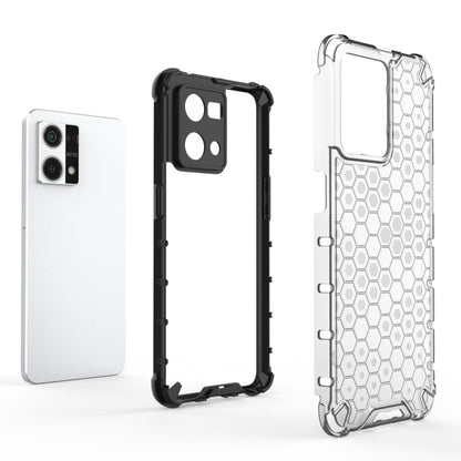 For OPPO Reno7 4G Shockproof Honeycomb PC + TPU Phone Case(White) - OPPO Cases by PMC Jewellery | Online Shopping South Africa | PMC Jewellery | Buy Now Pay Later Mobicred