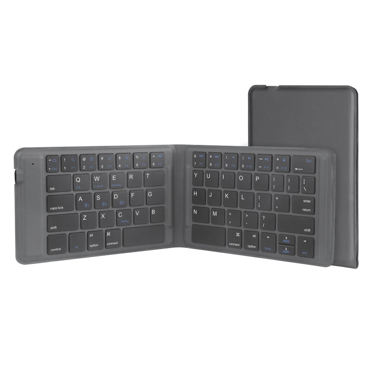 G2104 Leather Foldable Bluetooth Keyboard(Grey) - Wireless Keyboard by PMC Jewellery | Online Shopping South Africa | PMC Jewellery | Buy Now Pay Later Mobicred