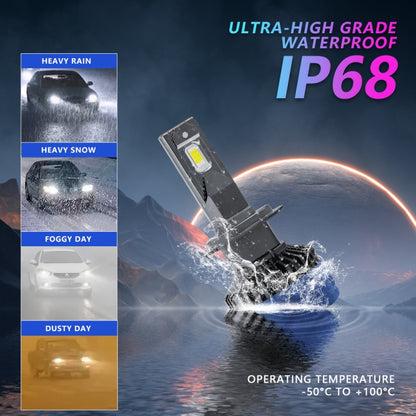 P10 1 Pair H7 6000K / 6000LM / 55W / DC10-32V IP68 Waterproof Car LED Headlight - LED Headlamps by PMC Jewellery | Online Shopping South Africa | PMC Jewellery | Buy Now Pay Later Mobicred