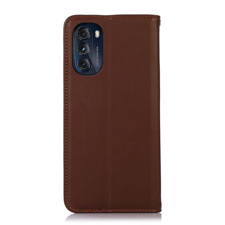 For Motorola Moto G 2022 5G KHAZNEH Nappa Top Layer Cowhide Leather Phone Case(Brown) - Motorola Cases by PMC TechLife | Online Shopping South Africa | PMC TechLife | Buy Now Pay Later Mobicred