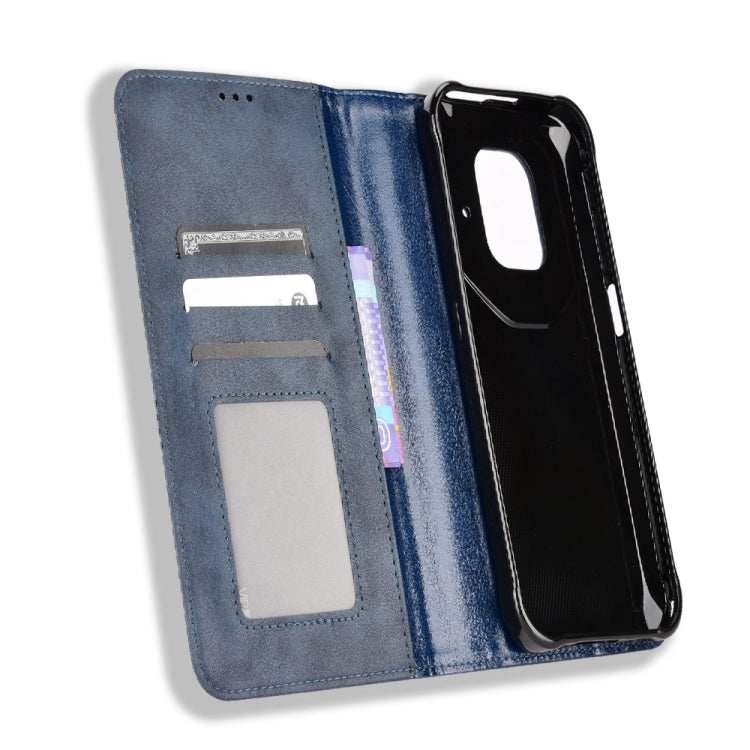 For Ulefone Power Armor 14 / 14 Pro Magnetic Buckle Retro Texture Leather Phone Case(Blue) - Ulefone Cases by PMC Jewellery | Online Shopping South Africa | PMC Jewellery | Buy Now Pay Later Mobicred