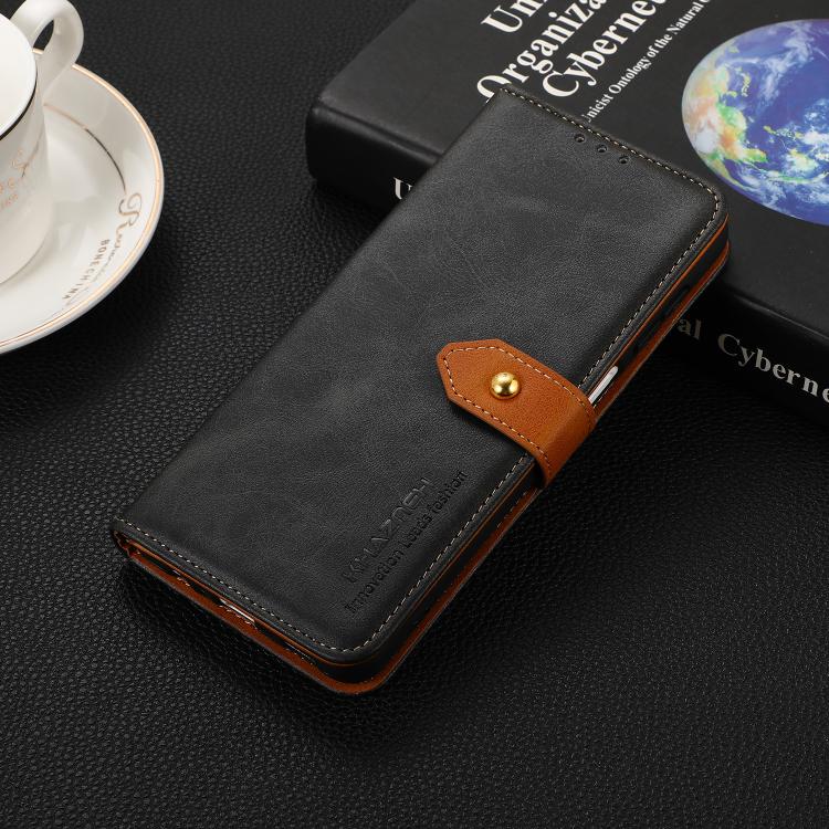 For iPhone 17 Pro Max KHAZNEH Dual-color Cowhide Texture Flip Leather Phone Case(Black) - free shipping - PMc TechLife - Order now!