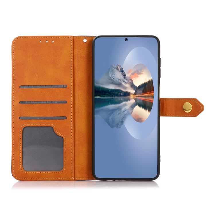 For iPhone 17 Pro KHAZNEH Dual-color Cowhide Texture Flip Leather Phone Case(Brown) - free shipping - PMc TechLife - Order now!
