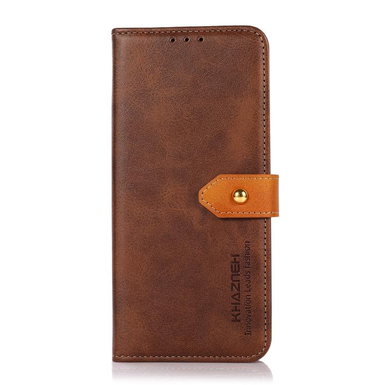 For iPhone 17 KHAZNEH Dual-color Cowhide Texture Flip Leather Phone Case(Brown) - free shipping - PMc TechLife - Order now!