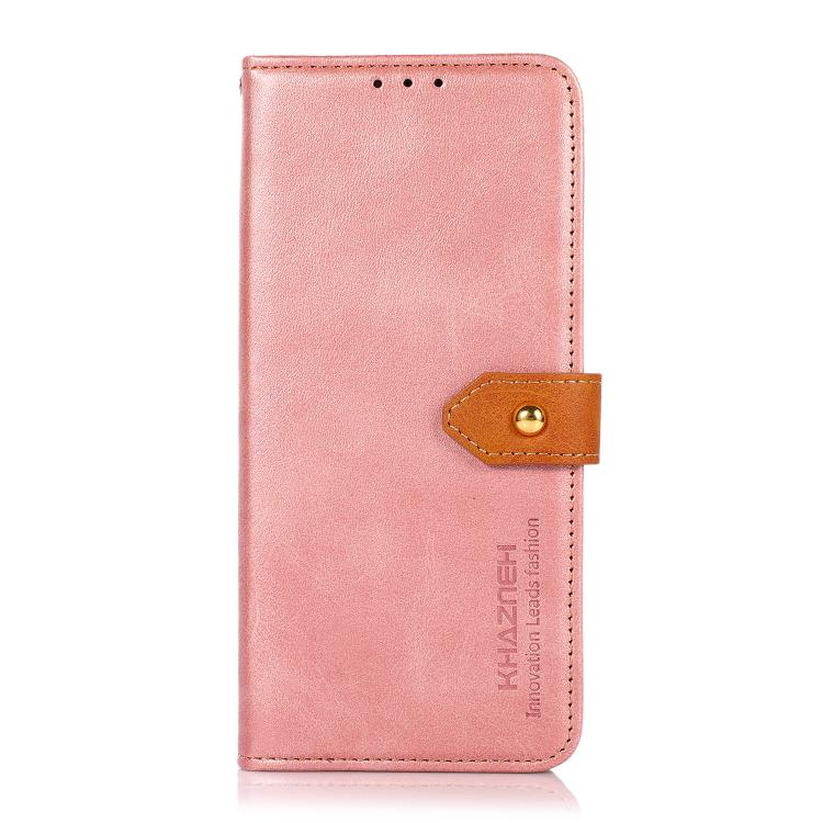 For iPhone 17 Air KHAZNEH Dual-color Cowhide Texture Flip Leather Phone Case(Rose Gold) - free shipping - PMc TechLife - Order now!